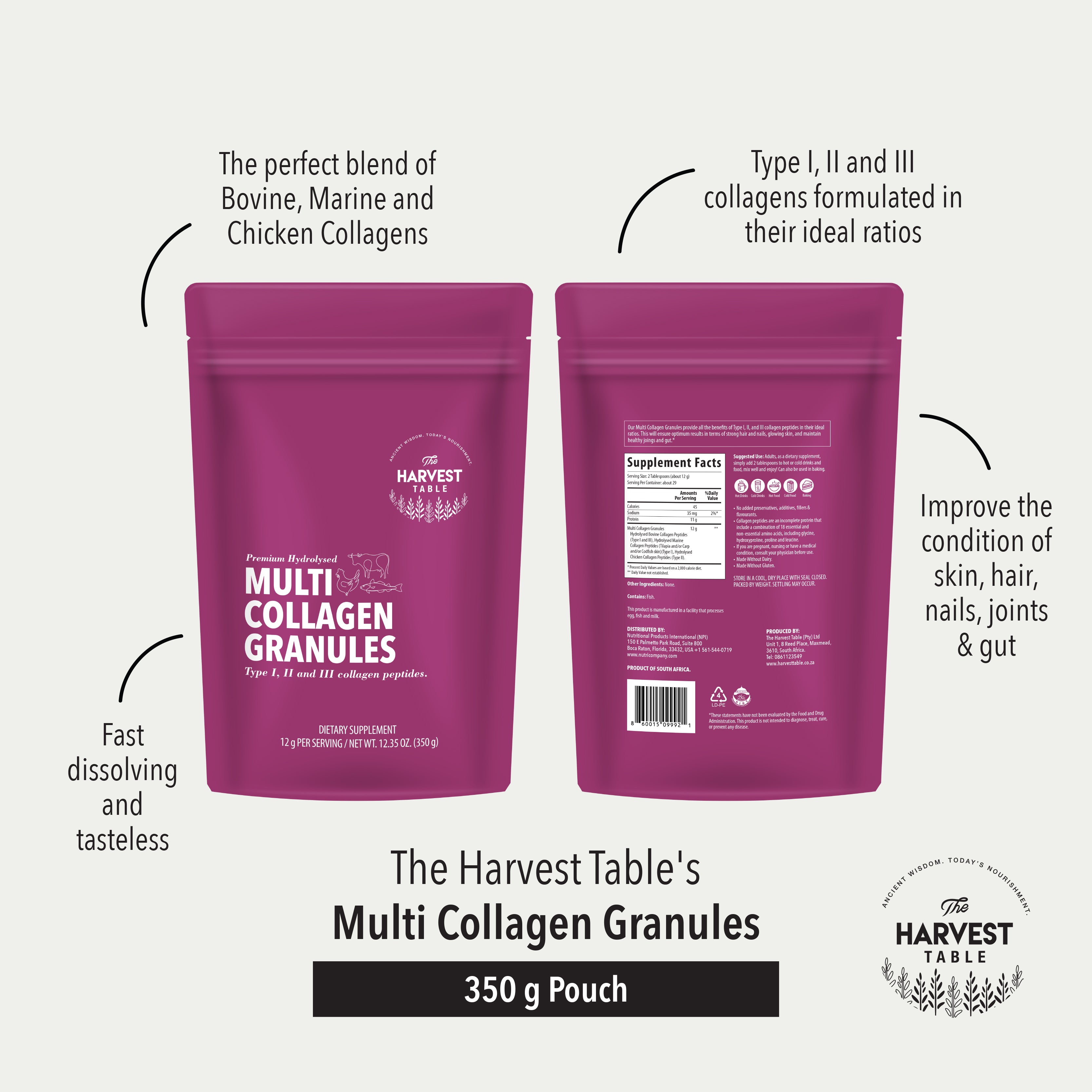 Harvest Table Collagen Granules 350g