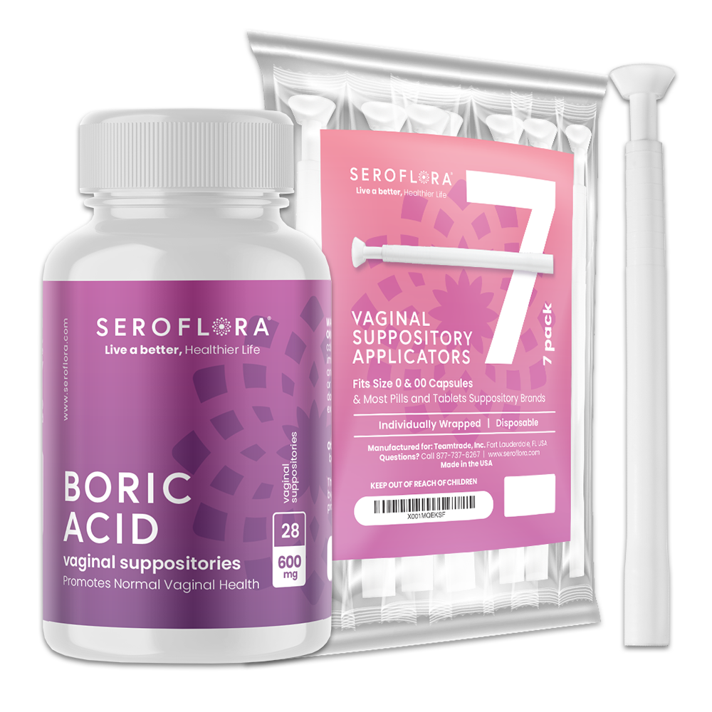 Seroflora Boric Acid Vaginal Suppositories with Applicators (30/7ct)