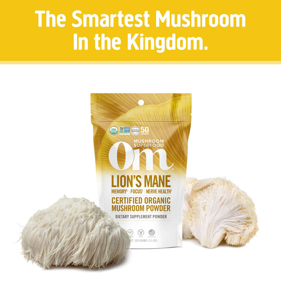 OM Mushroom Lion’s Mane Organic Mushroom Powder