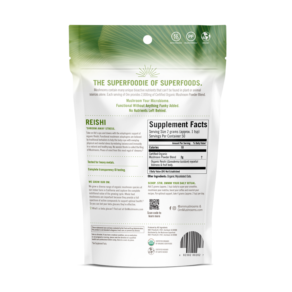OM Mushroom Reishi Organic Mushroom Powder
