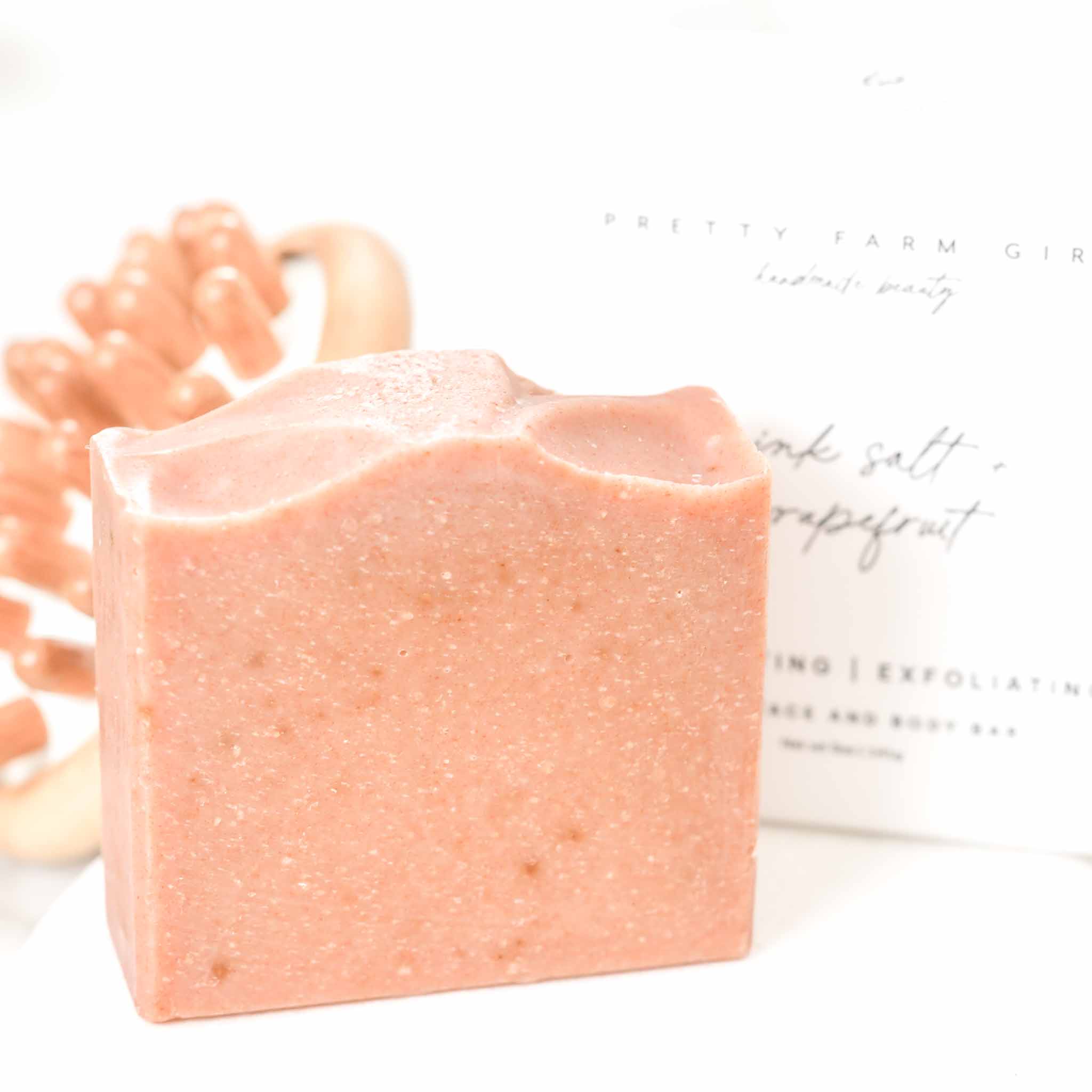 Pretty Farm Girl - Pink Salt + Grapefruit Cleansing Bar Handmade Tallow and Goat Milk Soap Bar