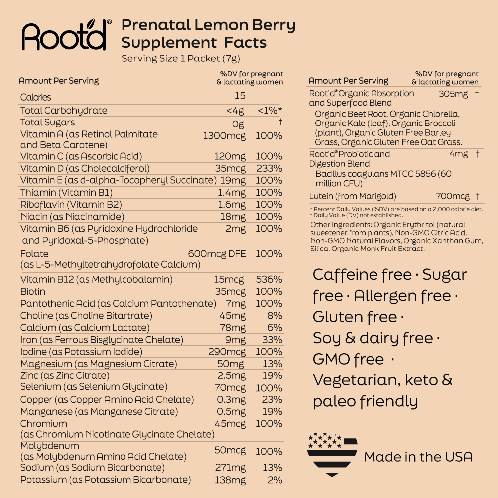 Root'd Essential Prenatal Nutrition + Electrolytes