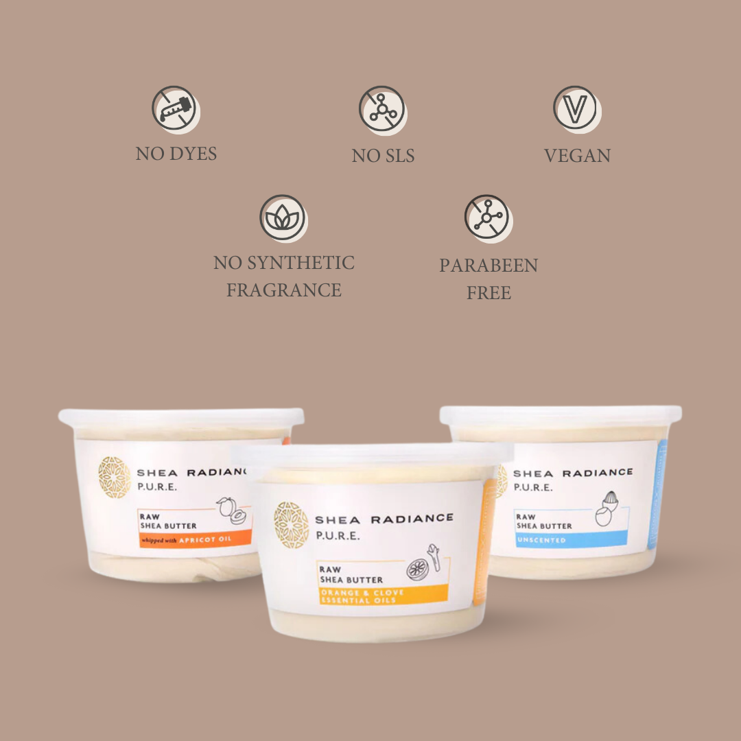 Shearadiance Raw Unrefined Shea Butter for Dry Skin & Hair