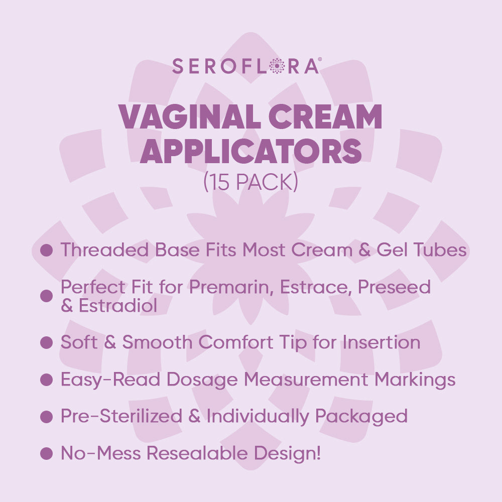 Seroflora Disposable Vaginal Cream Applicators  for Premarin, Estace & many others (15ct)