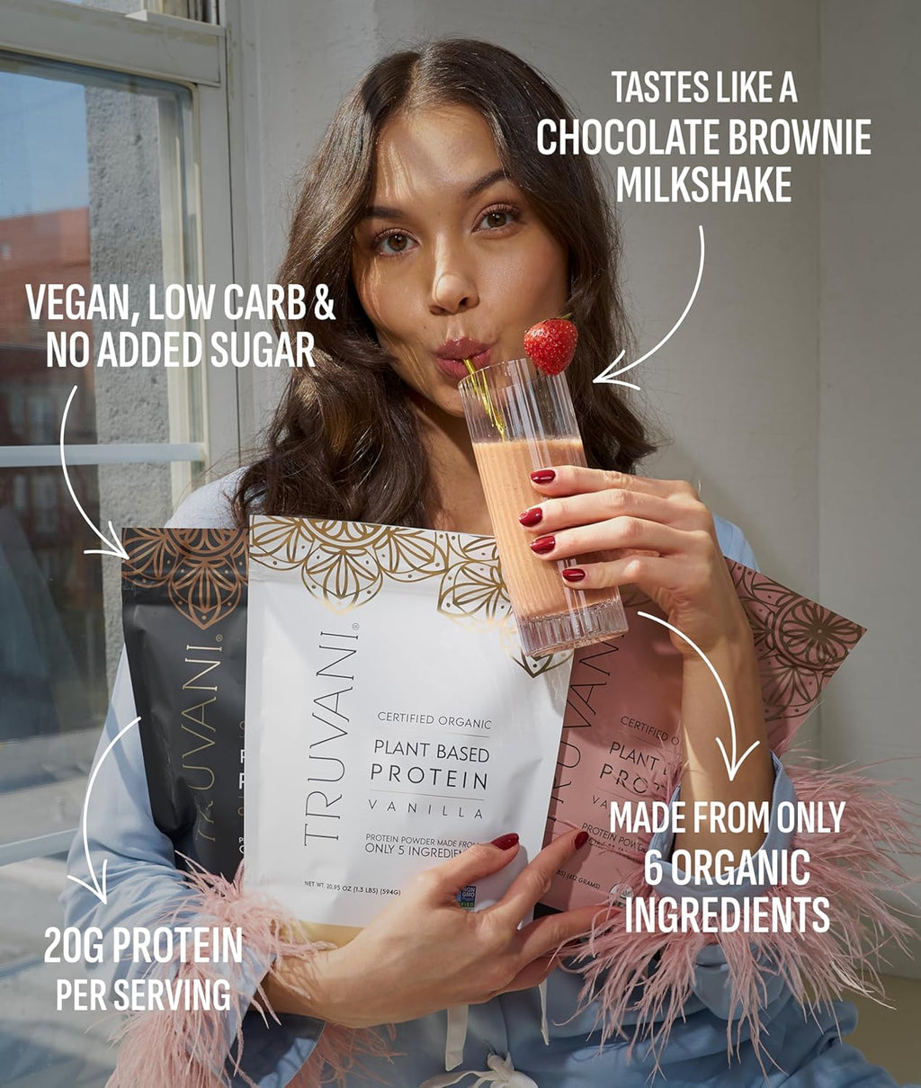 Truvani Plant Based Protein Powder | Chocolate | 20g Organic Pea Protein | 18 Servings | Vegan & Keto | Gluten & Dairy Free | Low Carb | No Added Sugar (Copy)