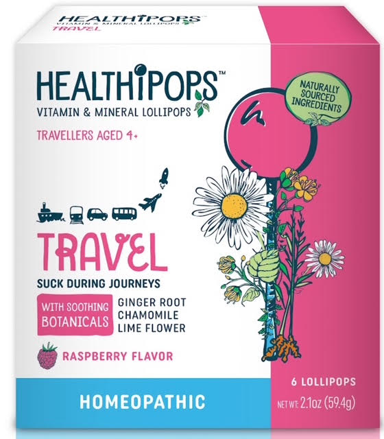 Healthipops Vitamin & Mineral Lollipops – Travel (6-Pack) - Raspberry