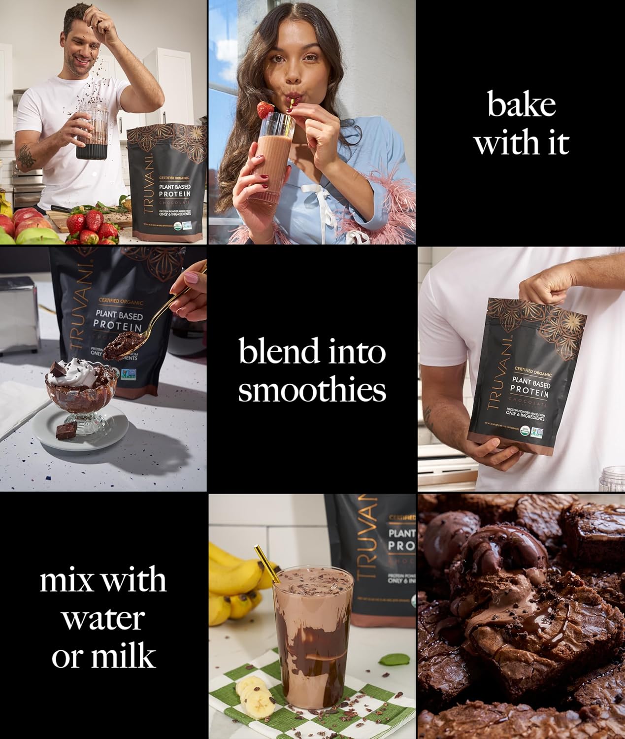 Truvani Plant Based Protein Powder | Chocolate | 20g Organic Pea Protein | 18 Servings | Vegan & Keto | Gluten & Dairy Free | Low Carb | No Added Sugar (Copy)