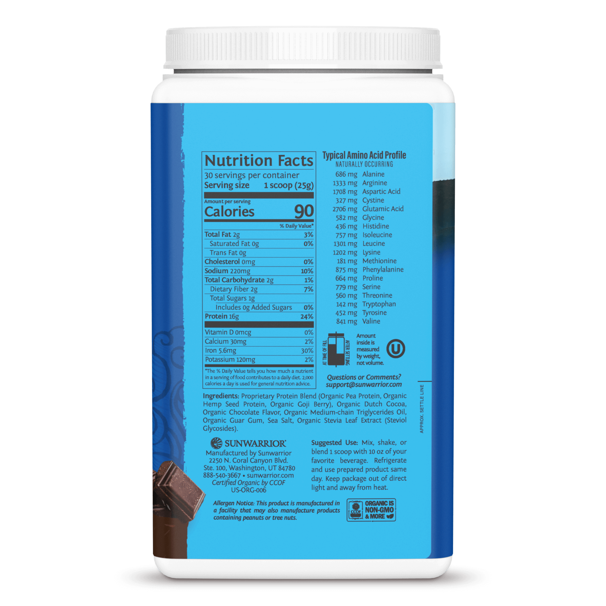 Sunwarrior - Warrior Blend Organic Protein - Chocolate