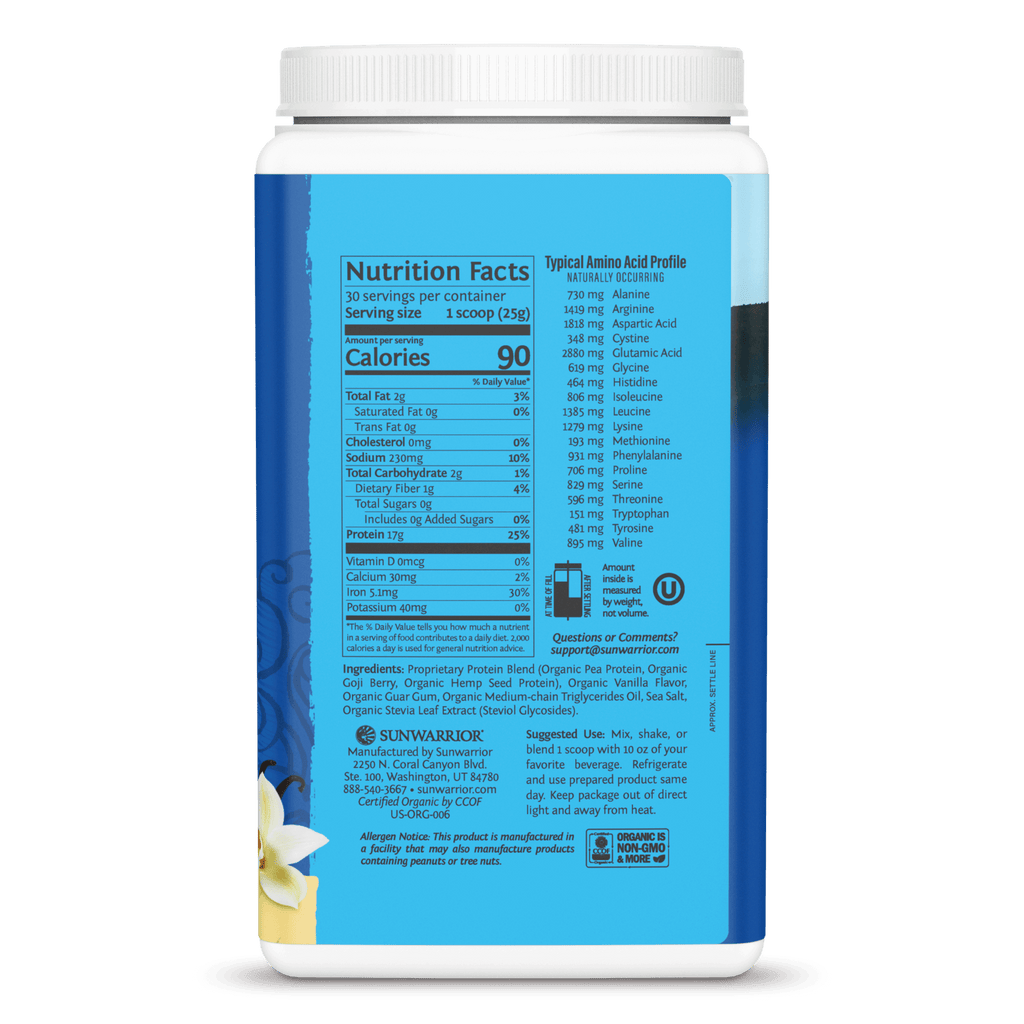Sunwarrior - Warrior Blend Organic Protein - Vanilla