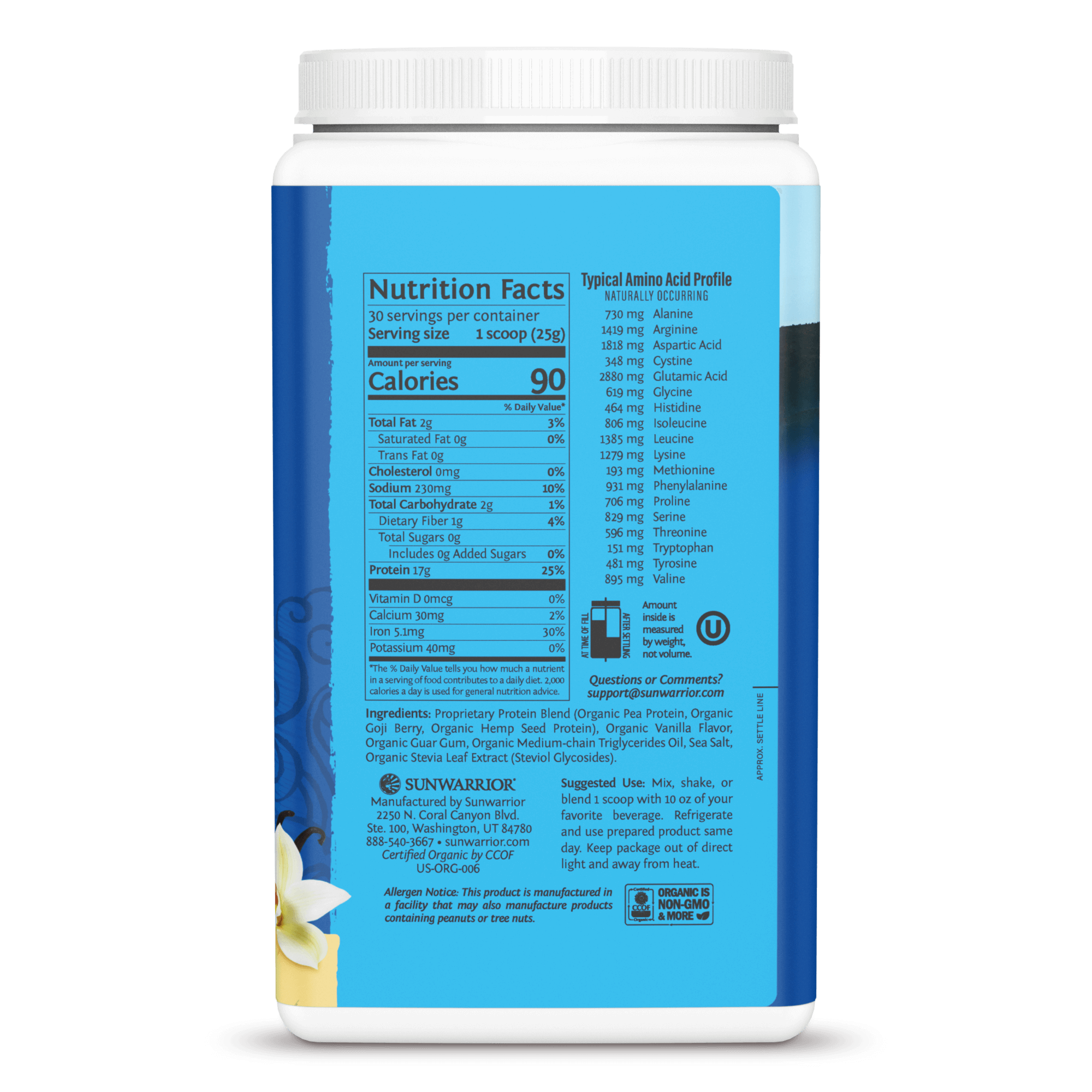 Sunwarrior - Warrior Blend Organic Protein - Vanilla