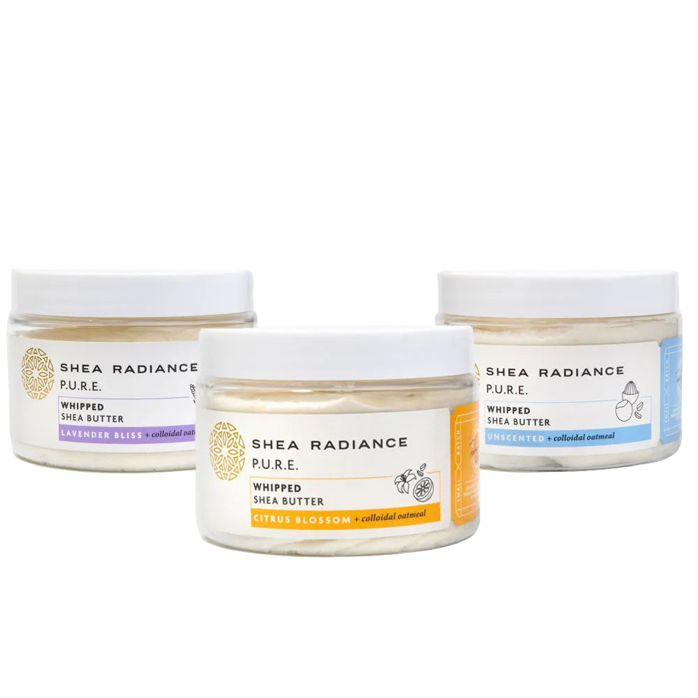 Shearadiance Whipped Shea Body Butter with Colloidal Oatmeal for Dry and Sensitive Skin