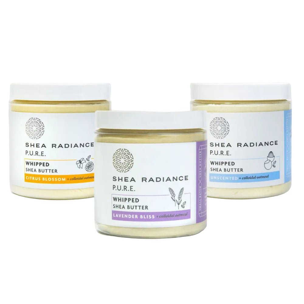 Shearadiance Whipped Shea Body Butter with Colloidal Oatmeal for Dry and Sensitive Skin