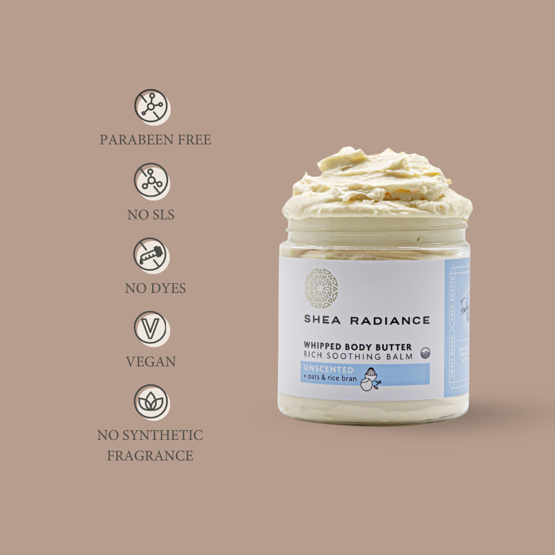 Shearadiance Whipped Shea Body Butter with Colloidal Oatmeal for Dry and Sensitive Skin
