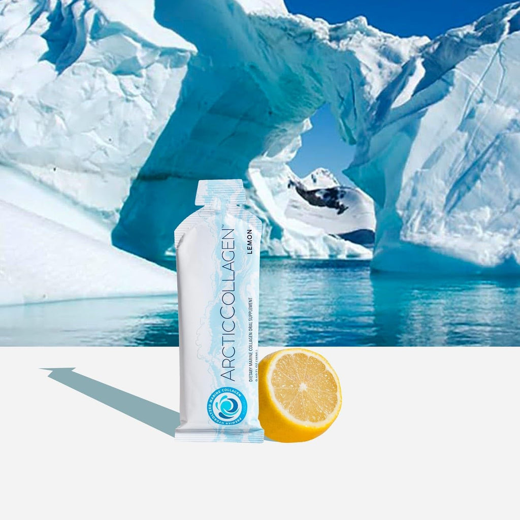 ARCTICCOLLAGEN™ - Arctic Collagen Wellness &amp; Beauty | 8000 mg Hydrolyzed Marine Collagen Liquid Supplement - Hyaluronic Acid and Vitamin C to Support Strong Joints, Resilient Bones, Healthy Hair, Skin and Nails | Sugar-Free Lemon (8000mg, Lemon)