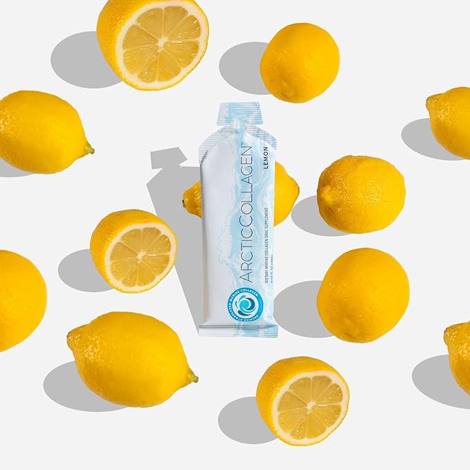 ARCTICCOLLAGEN™ - Arctic Collagen Wellness &amp; Beauty | 8000 mg Hydrolyzed Marine Collagen Liquid Supplement - Hyaluronic Acid and Vitamin C to Support Strong Joints, Resilient Bones, Healthy Hair, Skin and Nails | Sugar-Free Lemon (8000mg, Lemon)