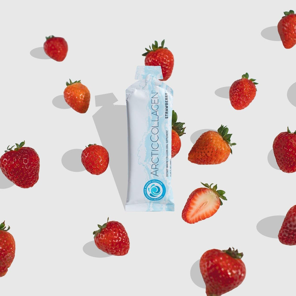 ARCTICCOLLAGEN™ - Arctic Collagen Wellness & Beauty | 8000 mg Hydrolyzed Marine Collagen Liquid Supplement - Hyaluronic Acid and Vitamin C to Support Strong Joints, Resilient Bones, Healthy Hair, Skin and Nails | Sugar-Free Strawberry (8000mg, Strawberry)