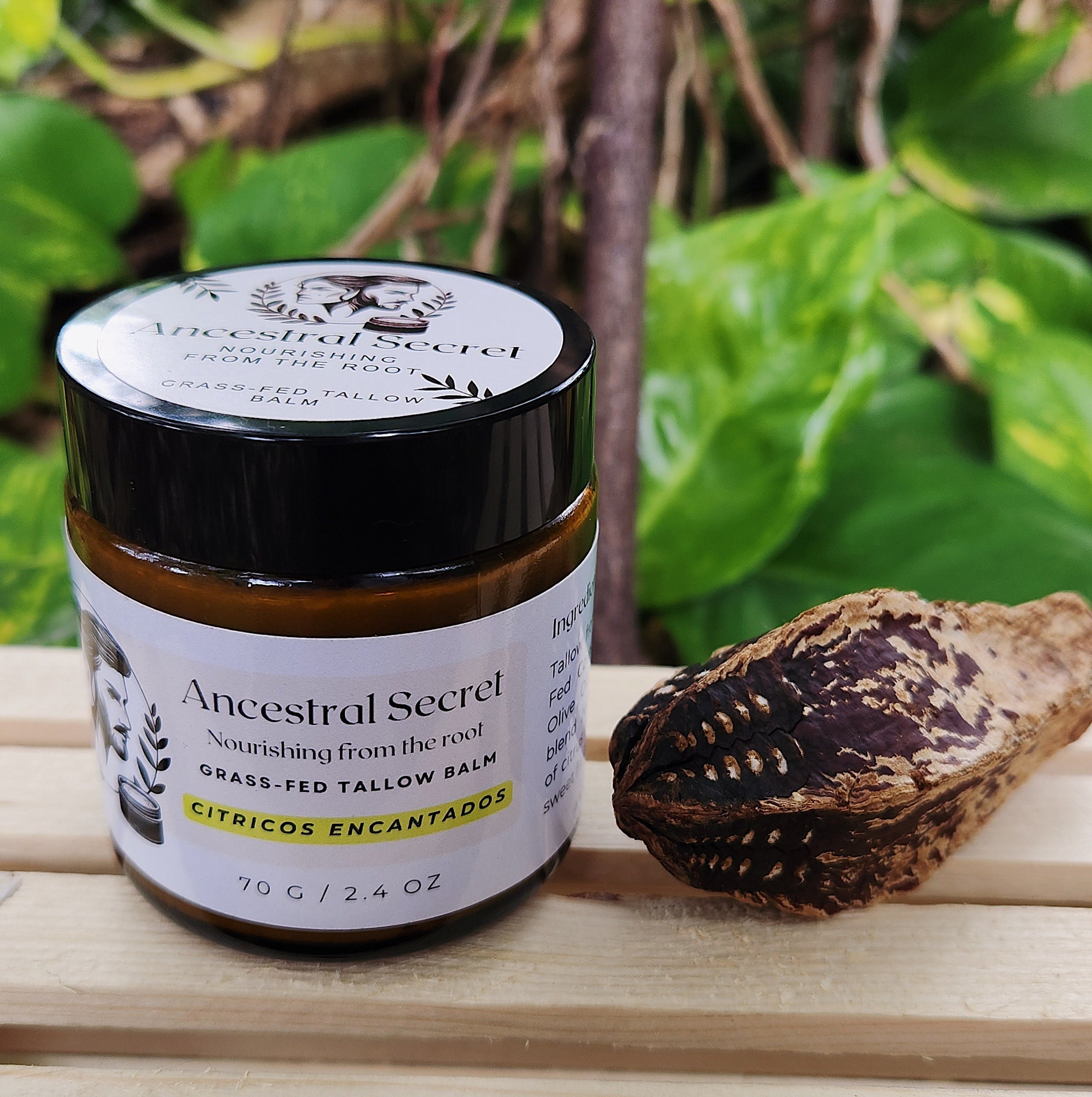 Ancestral Secret - Citricos Encantados Grass Fed Beef Tallow Balm. 0.55 Oz/2 Oz