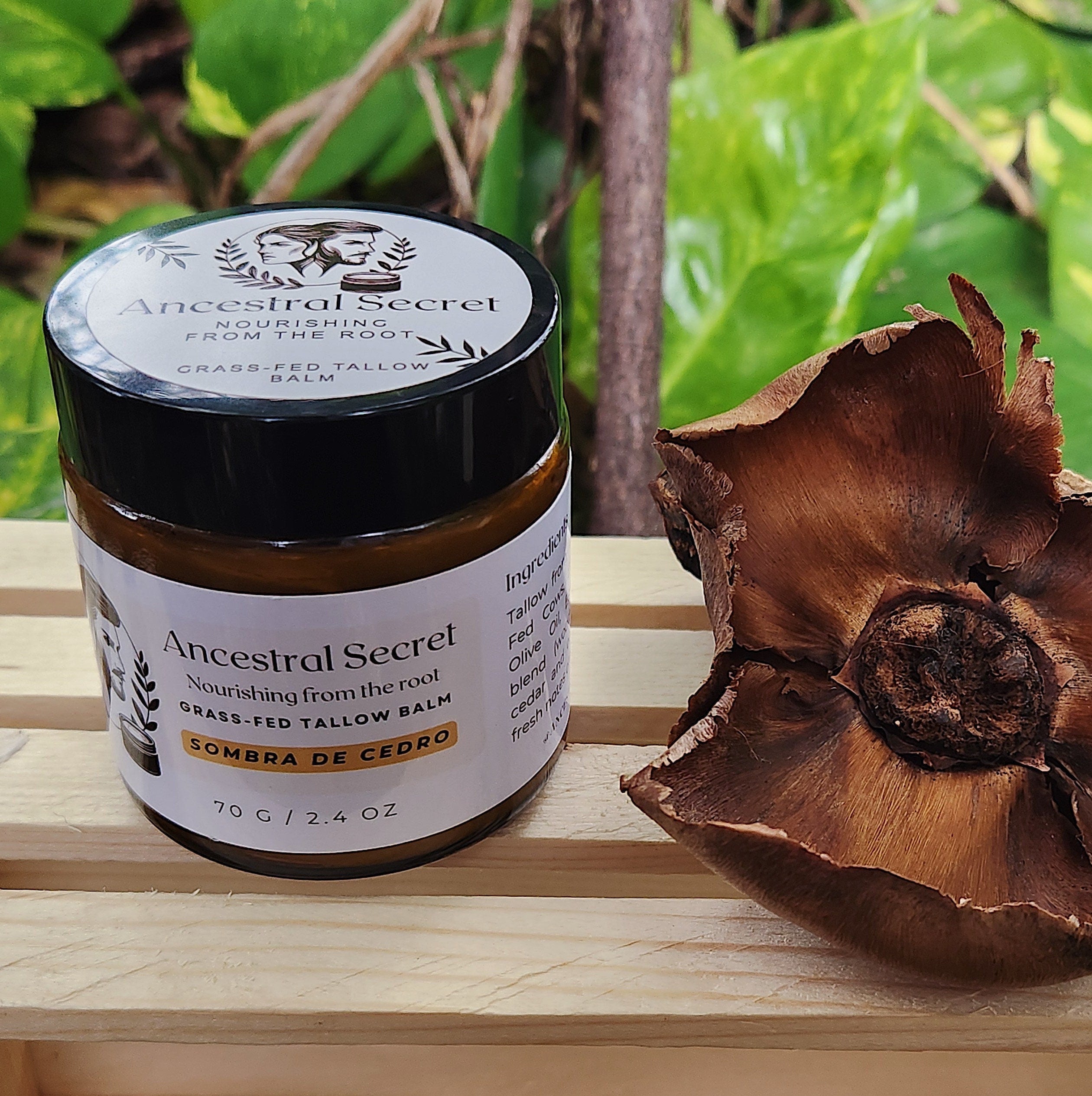 Ancestral Secret - Sombra De Cedro Grass fed Beef Tallow Balm for Men - 0.55 Oz | 2 Oz
