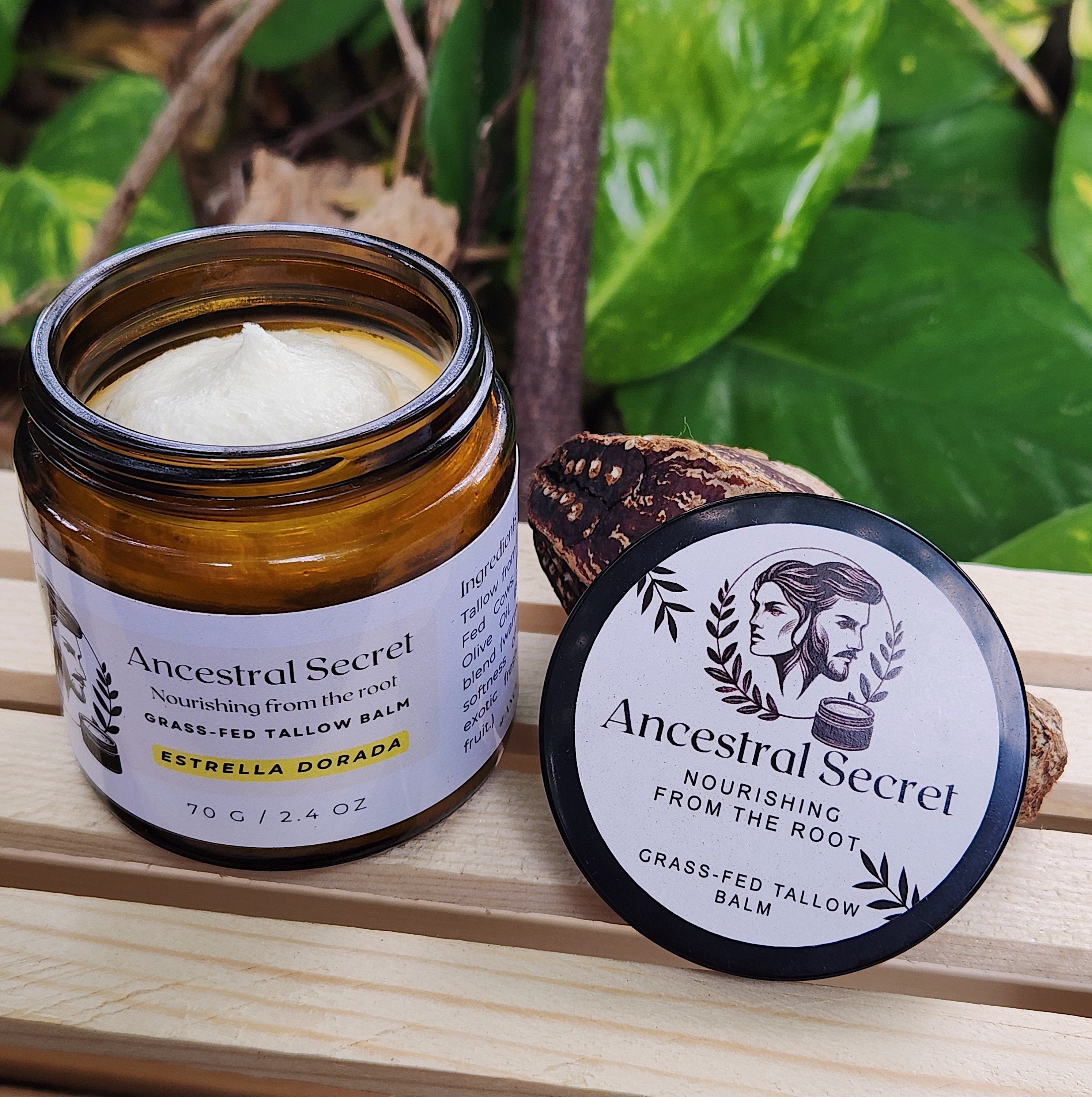 Ancestral Secret - Estrella Dorada Grass Fed Beef Tallow Balm 2 Oz / 0.55 Oz