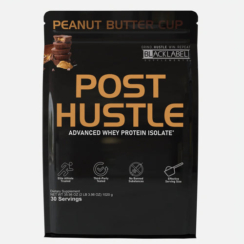 BLACKLABEL Supplements - POST HUSTLE Recovery Protein – 100% Hydrolyzed Whey Isolate, Peanut Butter Cup Flavor – Fast Absorption for Muscle Growth, Repair & Recovery – 2lb | 30 Servings