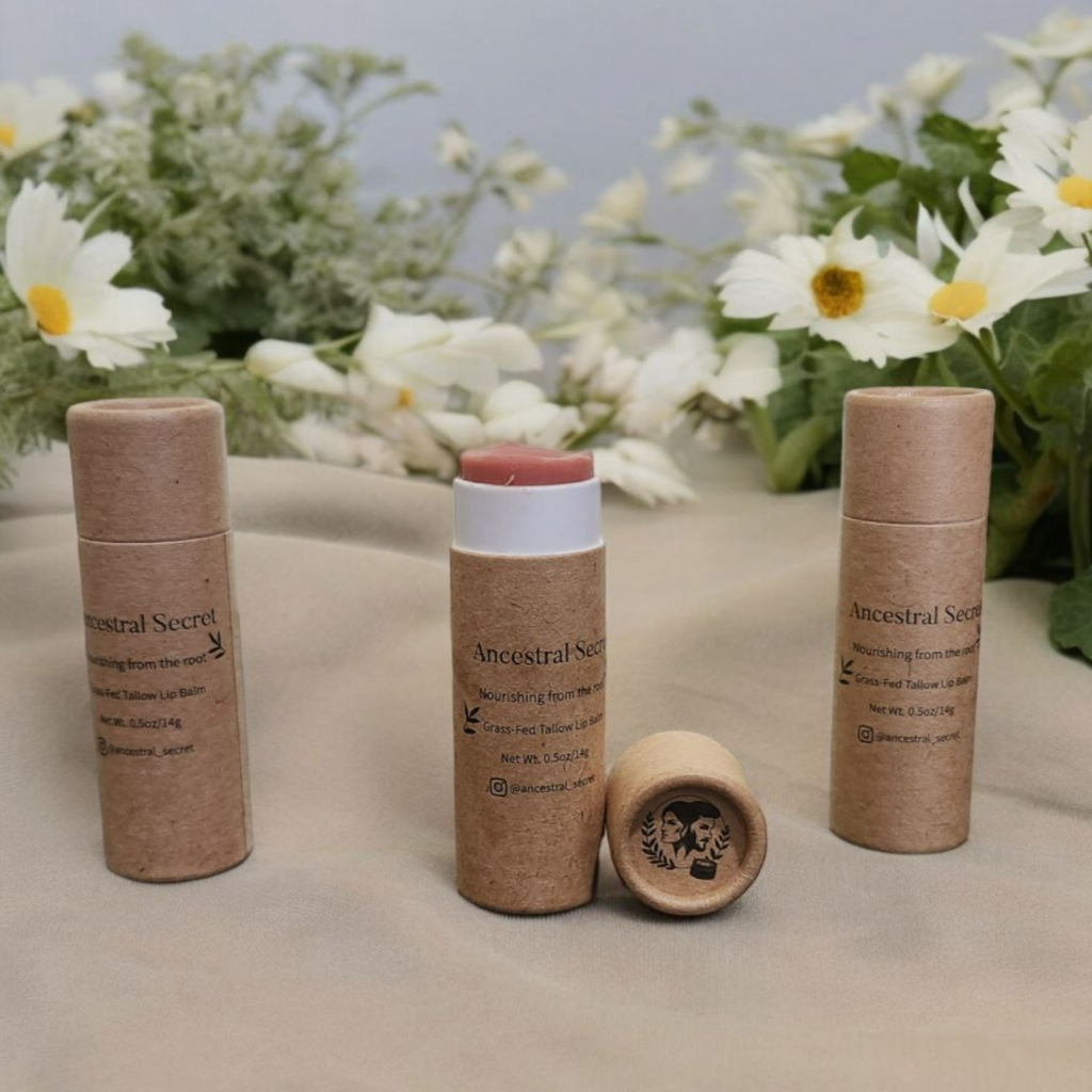 Ancestral Secret - Natural Grass Fed Tallow Lip Balm - Hydrate & Protect your lips