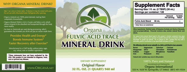 Organa International  Mineral Drink