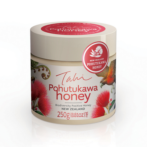 TAHI Pohutukawa Honey, 250gr, Sustainable, 100% natural, Biodiversity-Positive New Zealand honey.