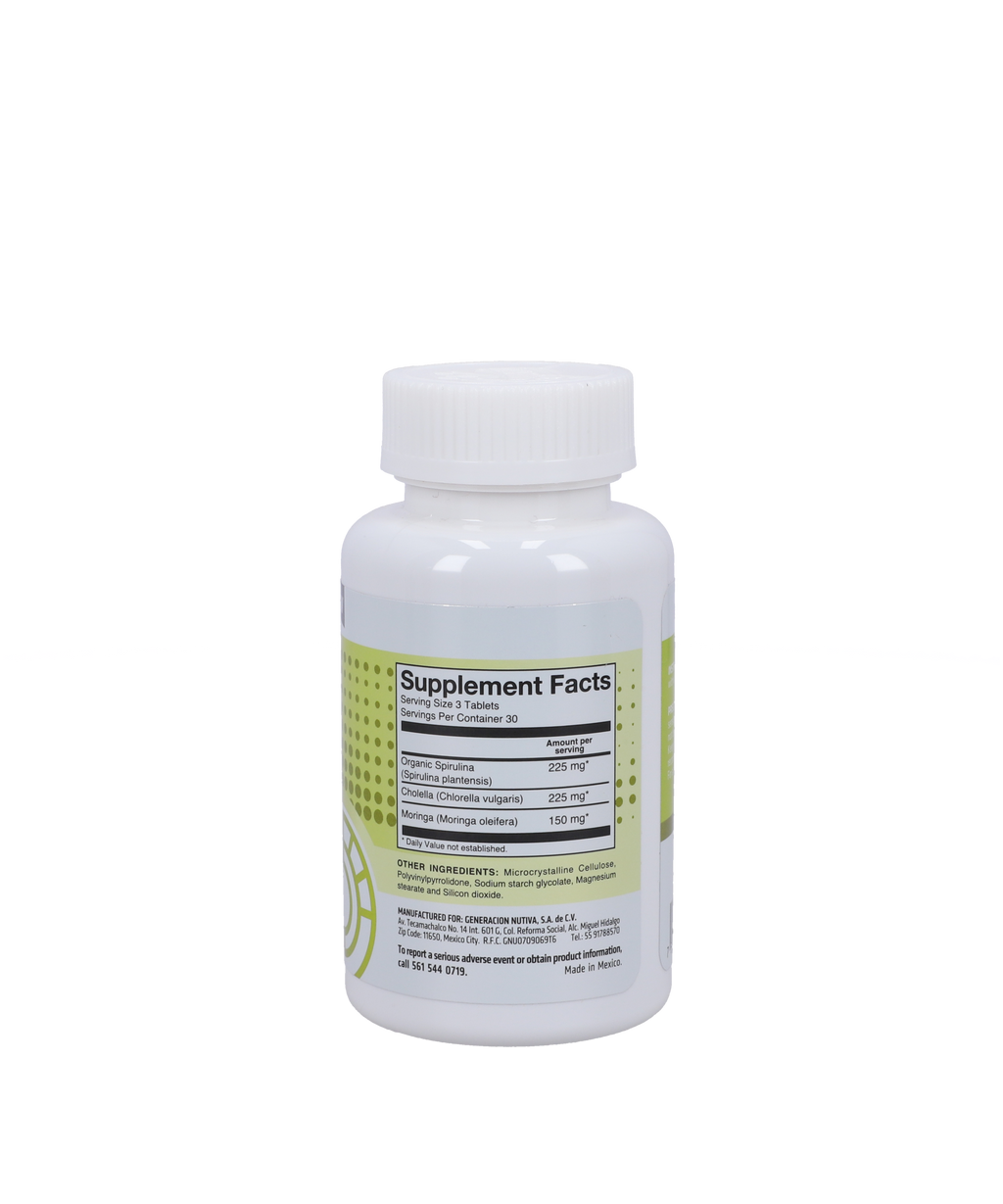 HEALTHADDICTION - Spirulina, chlorella & moringa complex-90 tablets