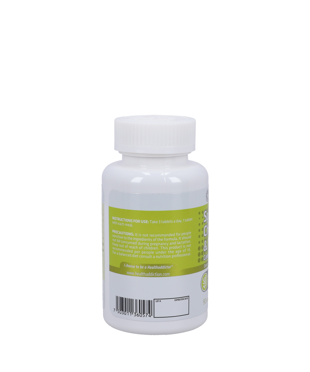 HEALTHADDICTION - Spirulina, chlorella & moringa complex-90 tablets