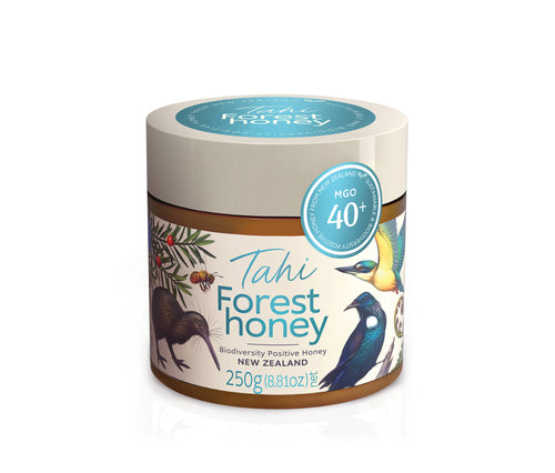 TAHI Forest honey MGO 40+, 250gr, Sustainable, 100% natural, Biodiversity-Positive New Zealand honey.