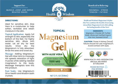 Magnesium Gel with Aloe Vera - 12 oz