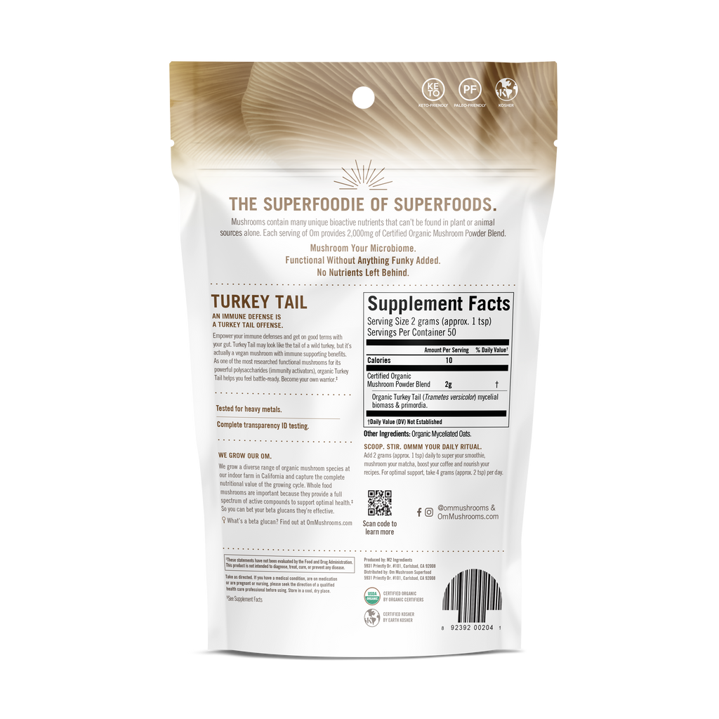 OM Mushroom Turkey Tail Organic Mushroom Powder