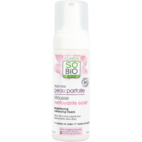 SO'BiO étic - Peau parfaite - Brightening cleansing foam - Organic, Ecocert, Vegan 150 ml