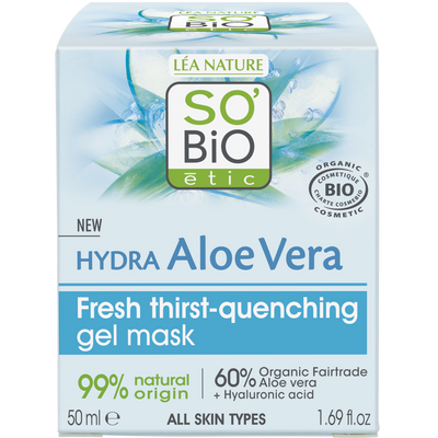 SO'BiO étic Fresh thrist-quenching gel mask-ORGANIC, ECOCERT, VEGAN-50 ml