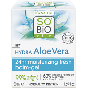 SO'BiO étic 24hr Moisturizing fresh balm gel--ORGANIC, ECOCERT, VEGAN-50 ml