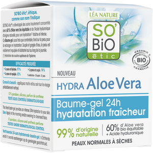 SO'BiO étic 24hr Moisturizing fresh balm gel--ORGANIC, ECOCERT, VEGAN-50 ml