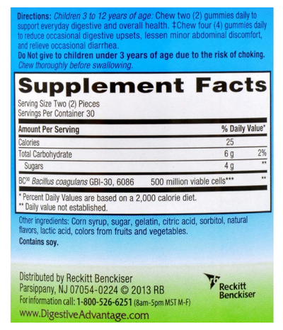 Schiff Vitamins Digestive Advantage Probiotics Kids Gummies  (60 count)