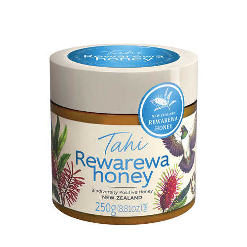 TAHI REWAREWA honey, 250gr, Sustainable, 100% natural, Biodiversity-Positive New Zealand honey.