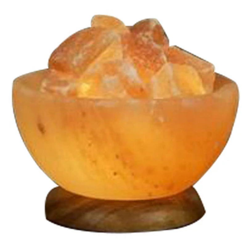 Himalayan Salt Bowl Lamp with Stones