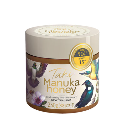 TAHI MANUKA HONEY UMF 15+ (MGO 514+), 250gr,Sustainable, 100% natural, Biodiversity-Positive New Zealand honey