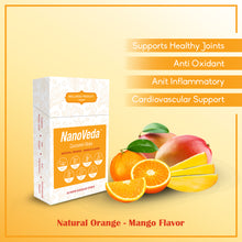 Load image into Gallery viewer, NanoVeda Curcumin Vegan Oral Strips with Strong Anti-Inflamatory Properties, Rich in Antioxidants, Relive Stiff &amp; Sore Joints-30 Orosoluble Strips in Natutal Orange-Mango Flavour