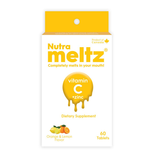 Nutrameltz Vitamin C + Zinc | Boosts Immune System & Help fight off Infections | 60 Tablets